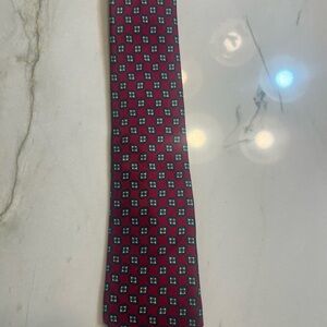 Dior Red and Green Silk Tie Classic Accessories